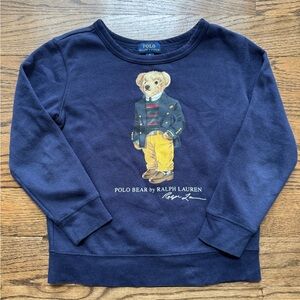 Ralph Lauren Polo Bear crew neck navy sweatshirt, size 6